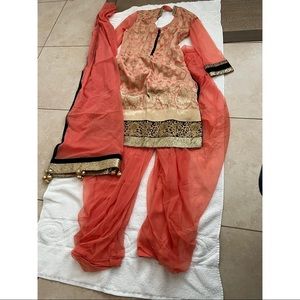 SEASONS Pretty Pink and black patiala suit
